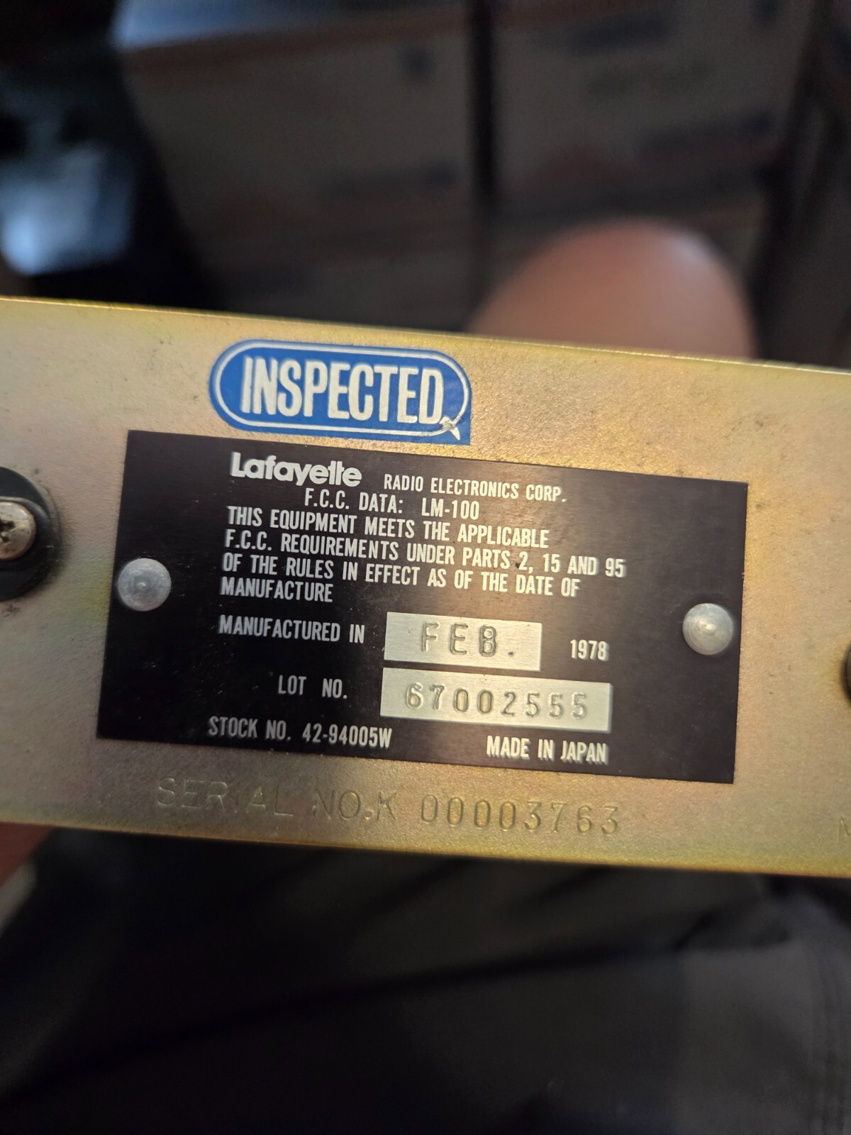 Lafayette LM-100 Main Circuit Board Chassis and Channel Selector - Image 3