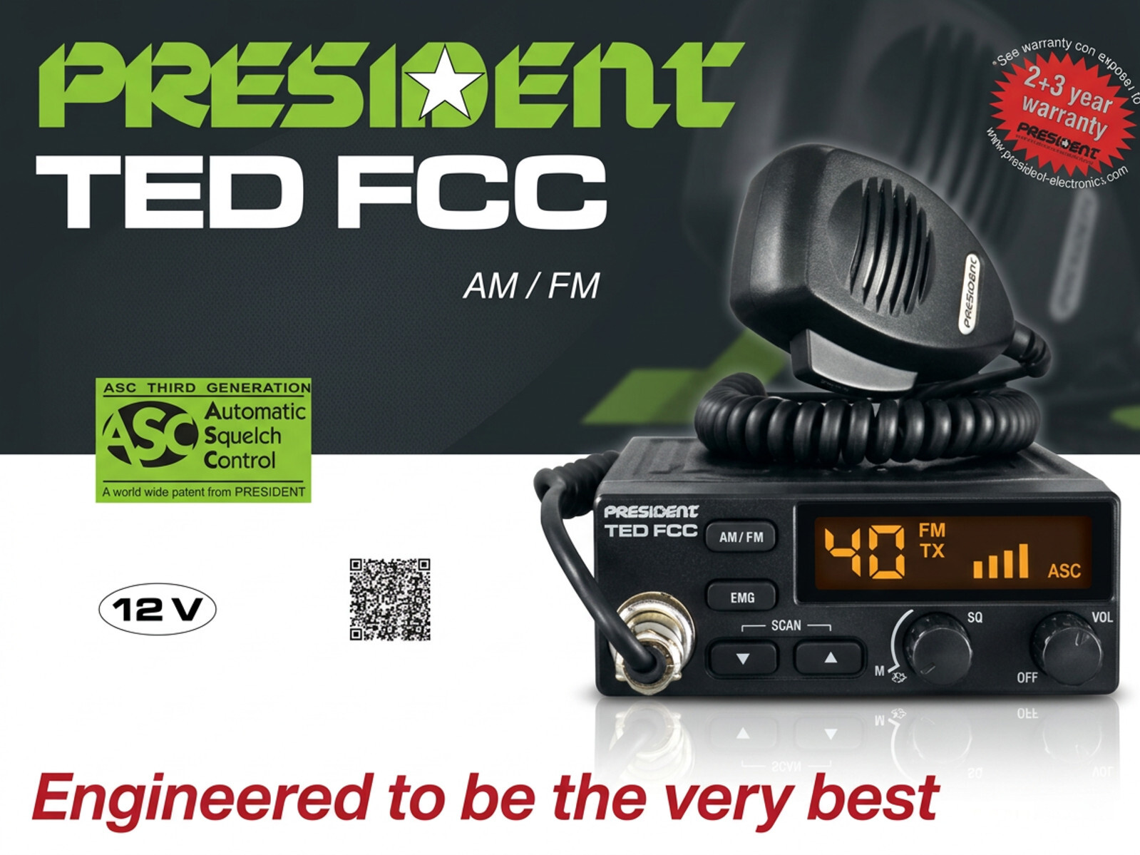 President TED FCC AM/FM Radio in unopened box still in shrinkwrap, ready to ship - Image 2