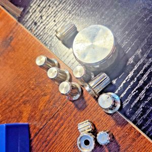 REALLY NICE SET OF SILVER PLASTIC KNOBS ONLY FROM PRESIDENT DWIGHT D CB RADIO