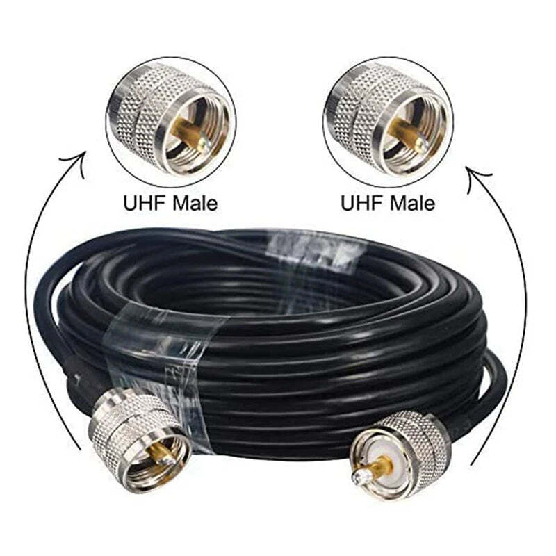 Promotion! 15M UHF Coaxial Cable RG58 Coax Cable PL259 Cable 50 Ohms CB Radio Antenna Cable UHF Male To UHF Male Low Loss UHF - Image 3