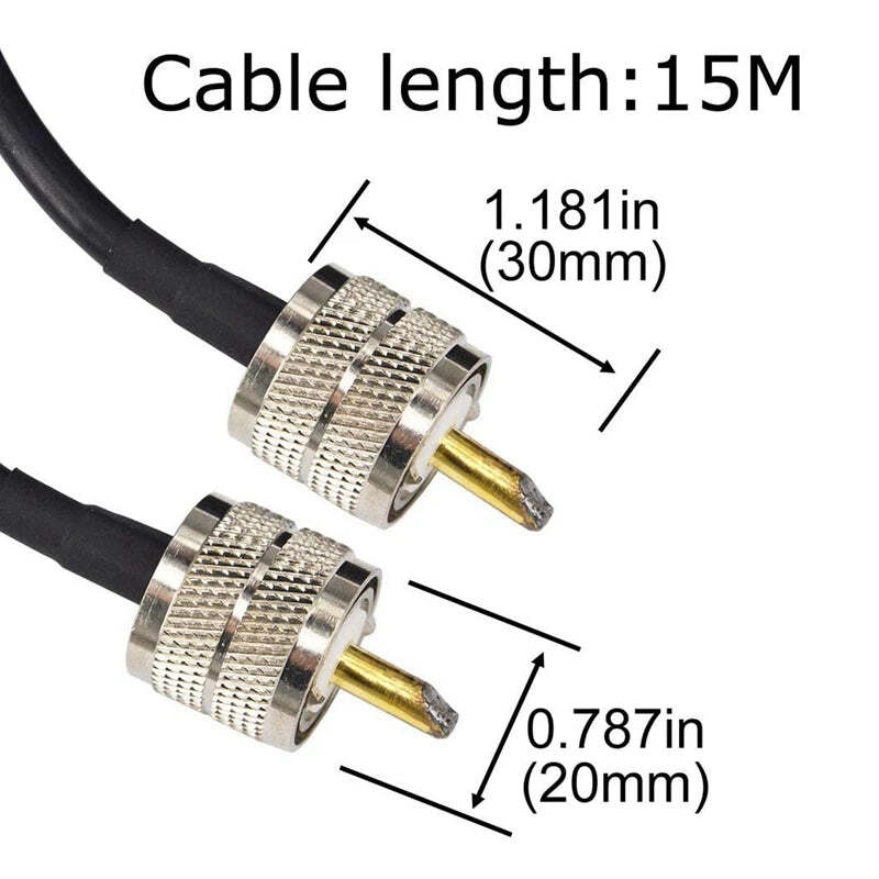 Promotion! 15M UHF Coaxial Cable RG58 Coax Cable PL259 Cable 50 Ohms CB Radio Antenna Cable UHF Male To UHF Male Low Loss UHF - Image 6