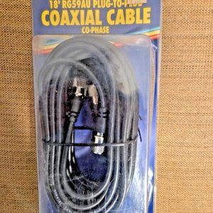 18 FEET OF RG58AU PLUG TO PLUG COAXIAL CABLE - COPHASING