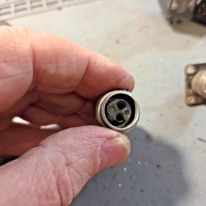 BROWNING S-23 (AND OTHERS) TWO PIN MIC SOCKET, IN GOOD SHAPE FOR A 50 YEAR OLD
