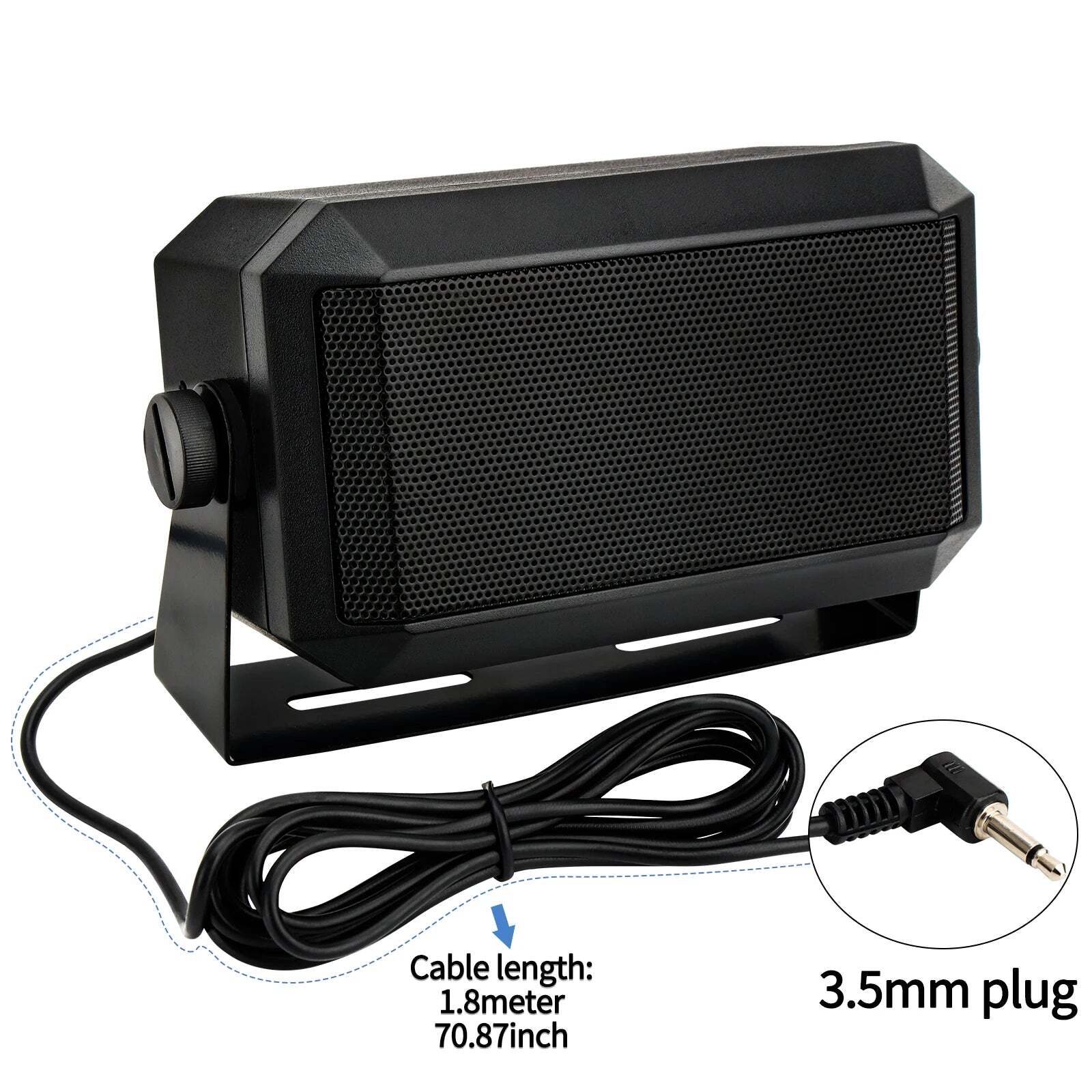 ABBREE Rectangular External Communications Speaker External Scanners for All 3.5mm Audio Plug CB Radios and Mobile Radio - Image 4
