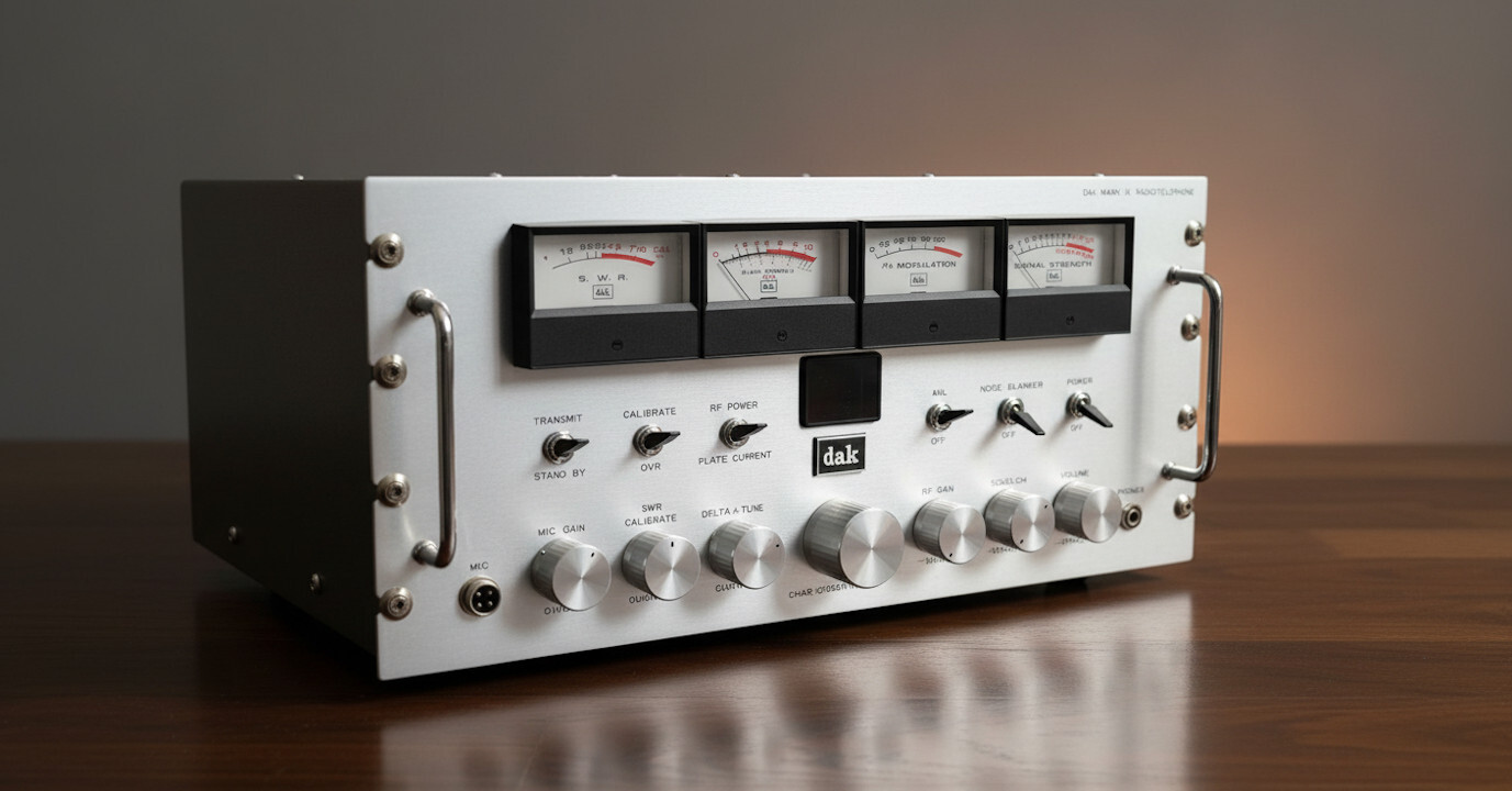 Dak Mark IX CB Vintage Silverface Transceiver Base Station Radio - Image 3