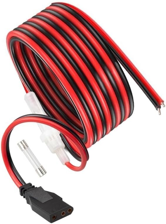 HEAVY DUTY CB Radio Power Cord, 3-Pin Hardwire Battery Cable 16AWG 59 Inch