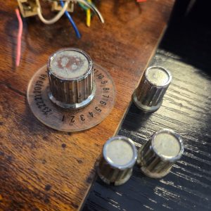 Midland 13-882C Chrome Control Knob Set 4 Knobs with Channel Dial