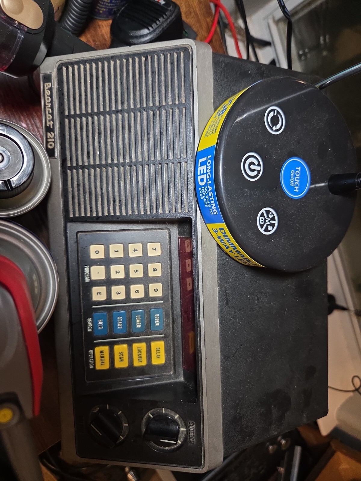 Vintage Bearcat 210 CB Radio with attached antenna