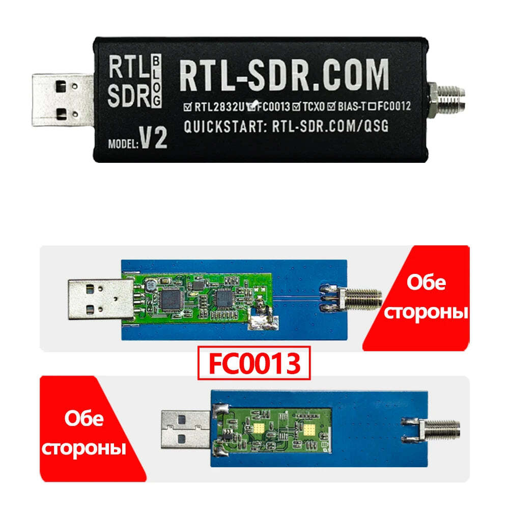 RTL SDR Radio RTL2832U RTL-SDR Chip Receiver with FC0013 Tuner Band 22-1100MHz Amateur Radio Stations - Image 2