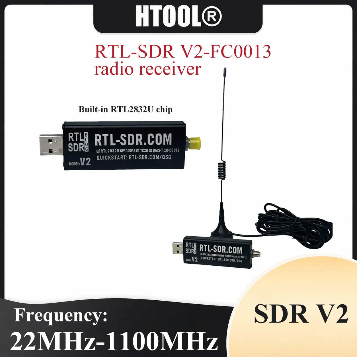 RTL SDR Radio RTL2832U RTL-SDR Chip Receiver with FC0013 Tuner Band 22-1100MHz Amateur Radio Stations - Image 7