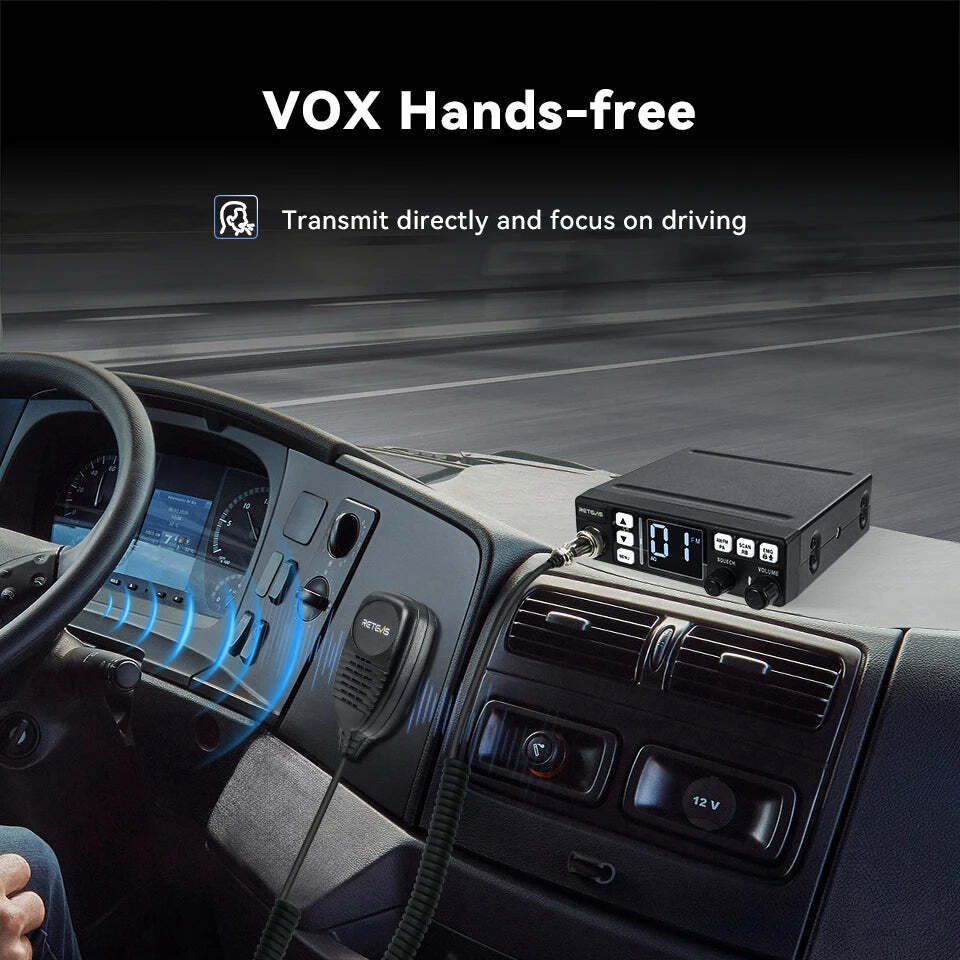 Retevis MB3/MB63 CB Radio Station Long Range Communication Professional Car Mobile Ham Radio AM FM Channel 9/19 VOX For Truckers - Image 3