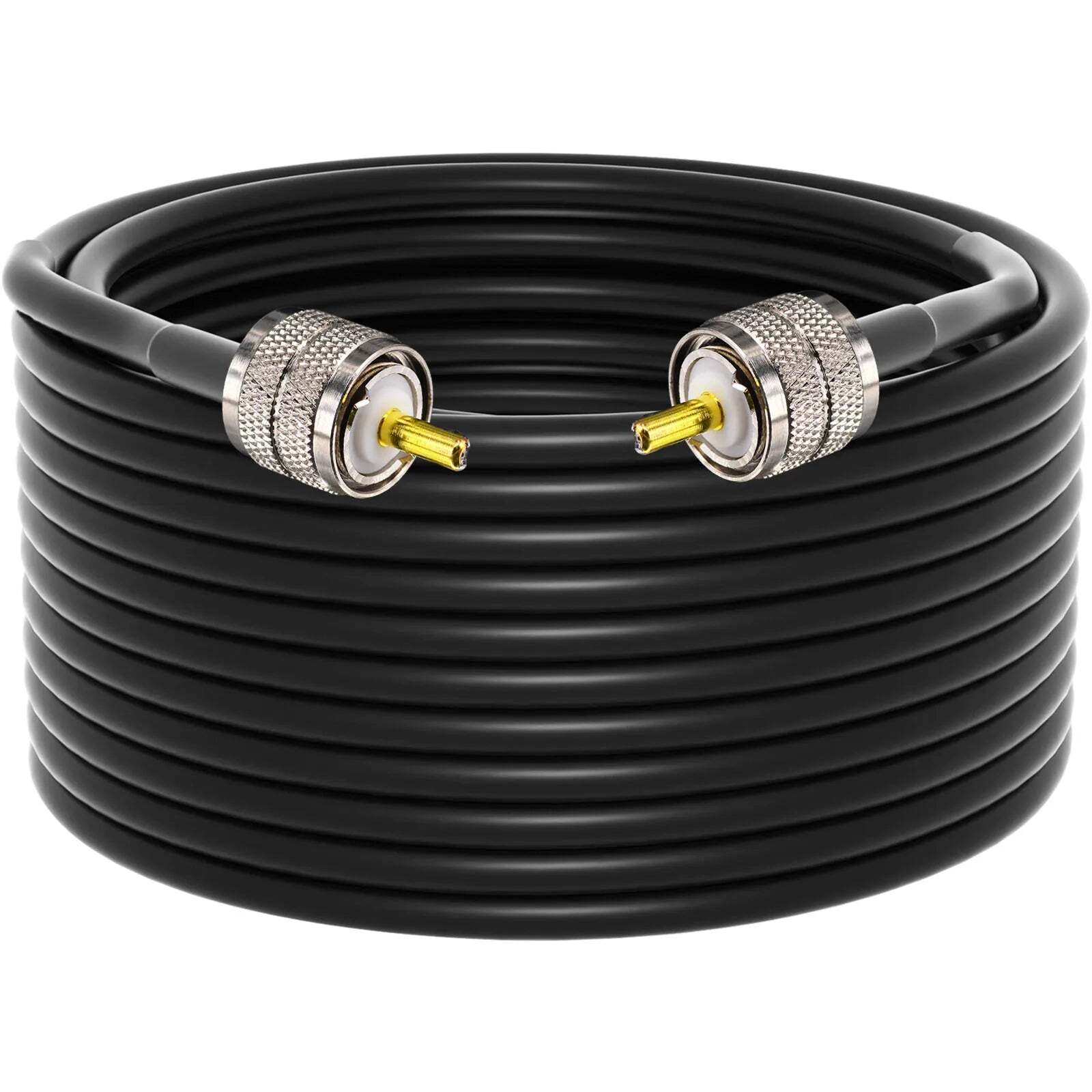 CB Coax Cable 49.2FT,LMR240 Coaxial Cable,UHF Male to UHF Male 50 Ohm Coax Low Loss for CB & Ham Radio,SWR Meter