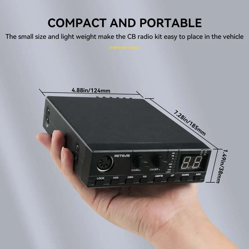 Retevis MB62 CB Radio 27Mhz AM/FM Mobile Car Handheld Communicator Long Range Radios Instant Channel 9/19 for Truckers - Image 5