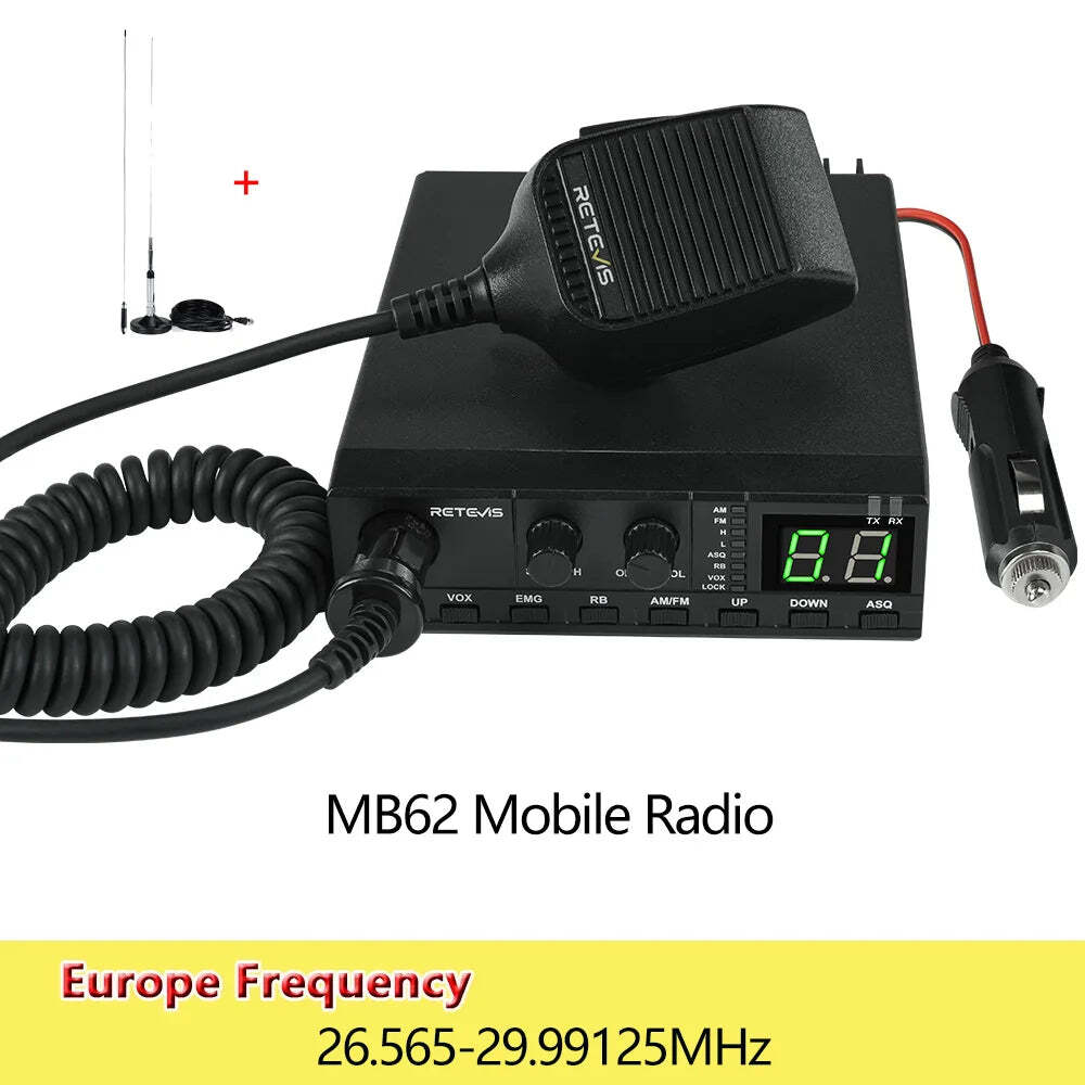 Retevis MB62 CB Radio 27Mhz AM/FM Mobile Car Handheld Communicator Long Range Radios Instant Channel 9/19 for Truckers - Image 8
