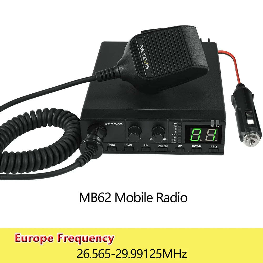 Retevis MB62 CB Radio 27Mhz AM/FM Mobile Car Handheld Communicator Long Range Radios Instant Channel 9/19 for Truckers - Image 10