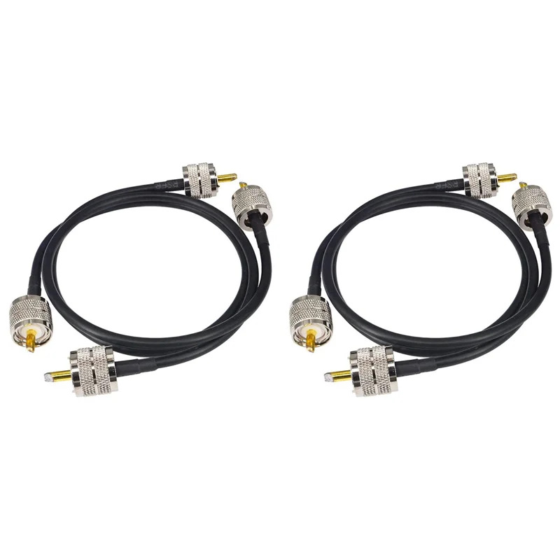 B50B-Pack Of 4 CB Radio Antenna Cable 50Cm PL259 UHF Male To Male RG58 Coaxial Patch Lead For Amateur Ham Radio CB Marine - Image 2