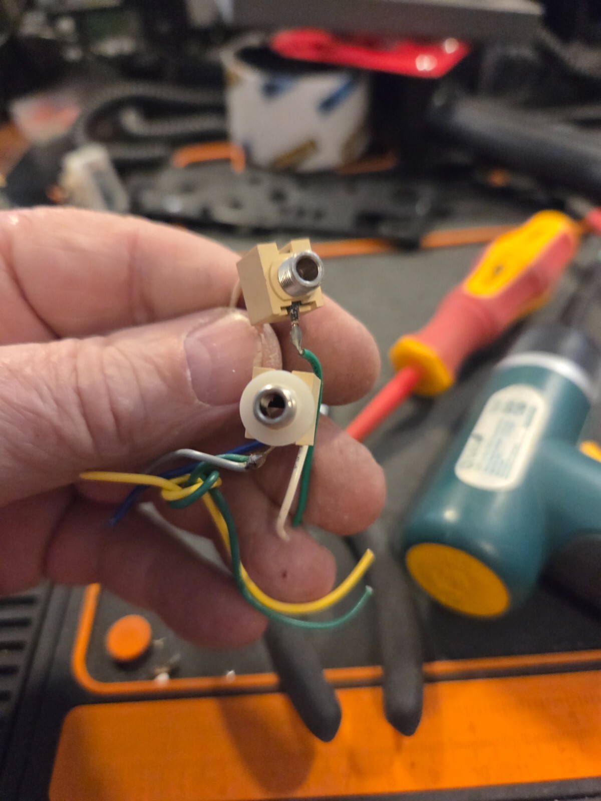 Lafayette HB-750 Audio Jack Socket Pair CB Radio Parts Tested