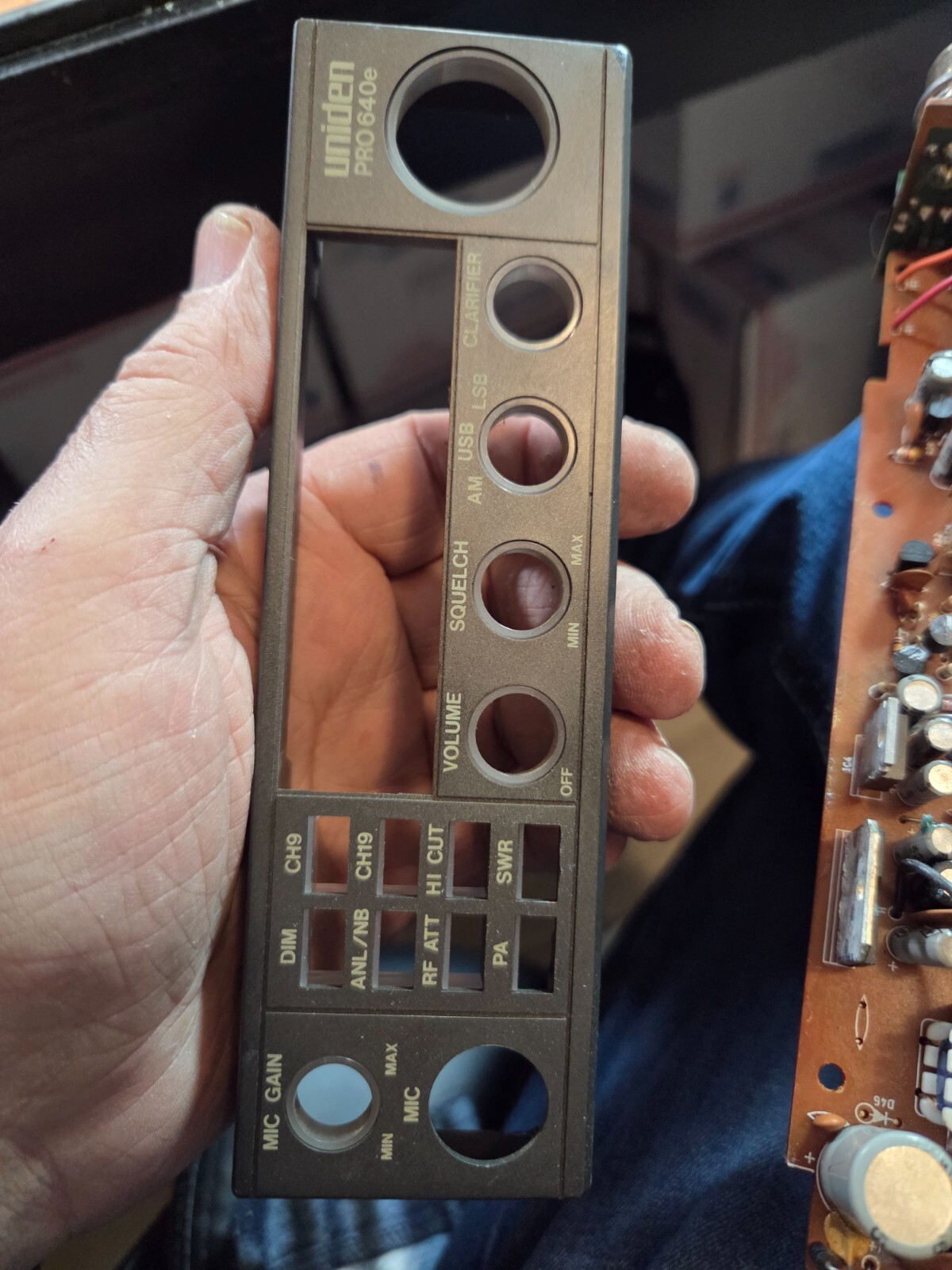 Uniden PRO 640e Front Bezel Faceplate