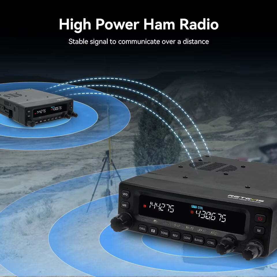 Retevis MA1 Car Radio with Screen 50W VHF UHF Dual Band Ham Radio AM FM Mobile Radio Station Transceiver Multi-band Reception - Image 3