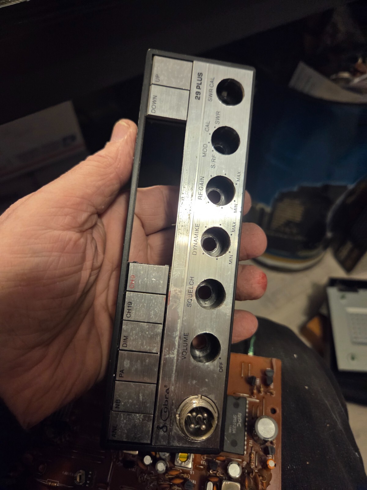 Cobra 29 PLUS Front Faceplate Panel with Buttons and Microphone Socket