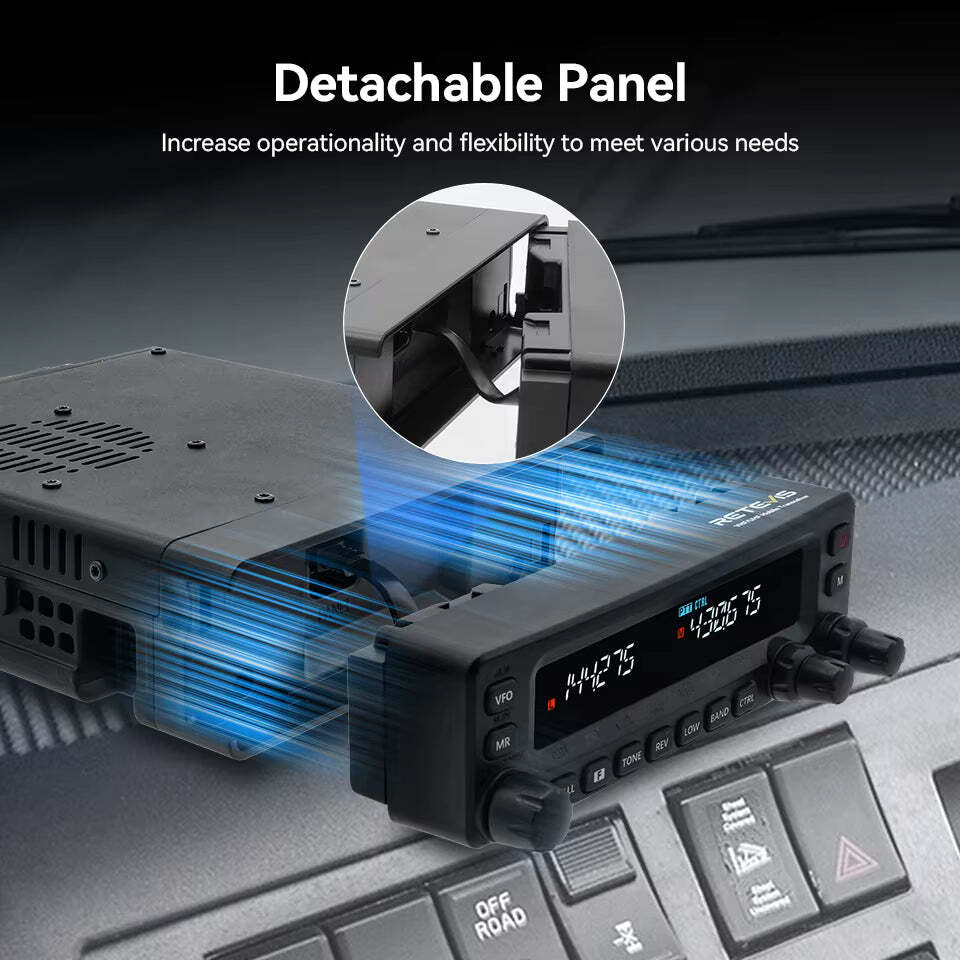 Retevis MA1 Car Radio with Screen 50W VHF UHF Dual Band Ham Radio AM FM Mobile Radio Station Transceiver Multi-band Reception - Image 4