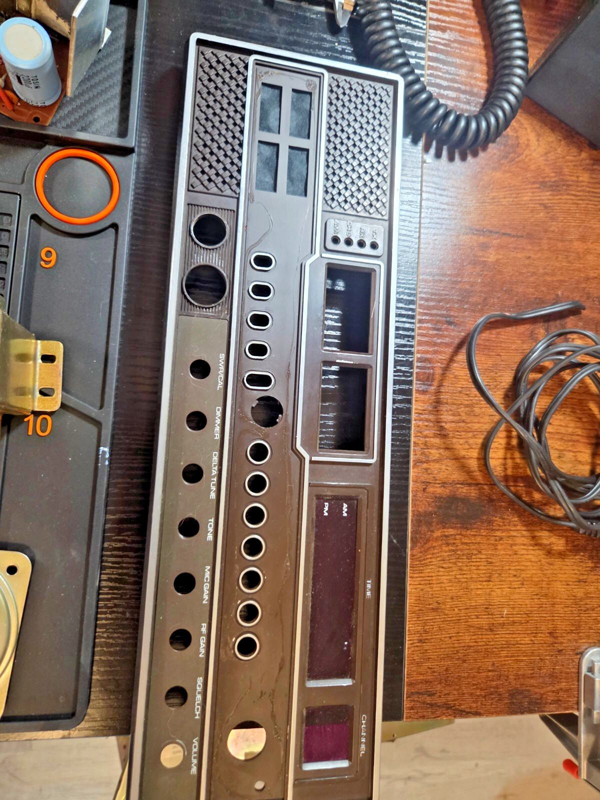 REALLY NICE FRONT PANEL FOR THE S.B.E. LAND COMMAND BASE STATION CB RADIO