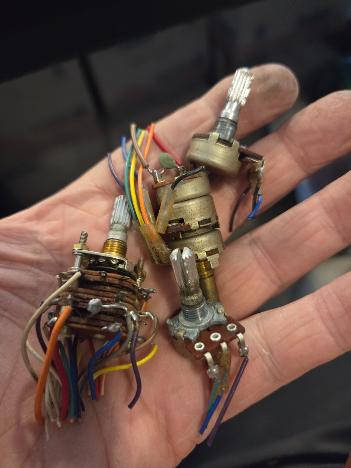 PACE CB-145 4 Rotary Control Potentiometer Set CB Radio Parts Tested